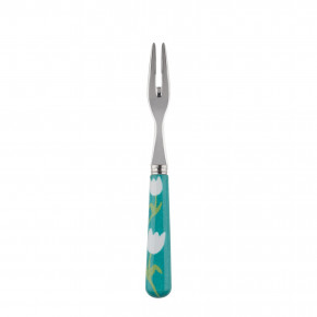Tulip Turquoise Cocktail Fork 5.75"