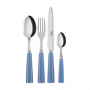 Icon Light Blue 4-Pc Setting (Dinner Knife, Dinner Fork, Soup Spoon, Teaspoon)