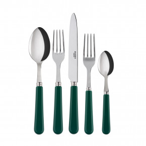 Basic Green 5-Pc Setting (Dinner Knife, Dinner Fork, Soup Spoon, Salad Fork, Teaspoon)