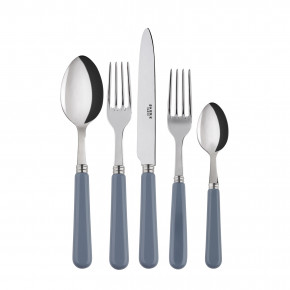 Basic Grey 5-Pc Setting (Dinner Knife, Dinner Fork, Soup Spoon, Salad Fork, Teaspoon)