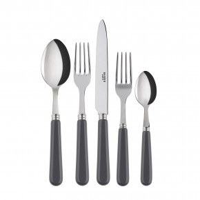 Basic Dark Grey 5-Pc Setting (Dinner Knife, Dinner Fork, Soup Spoon, Salad Fork, Teaspoon)