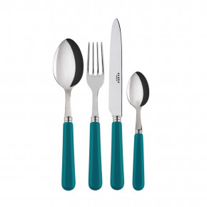 Basic Turquoise 4-Pc Setting (Dinner Knife, Dinner Fork, Soup Spoon, Teaspoon)