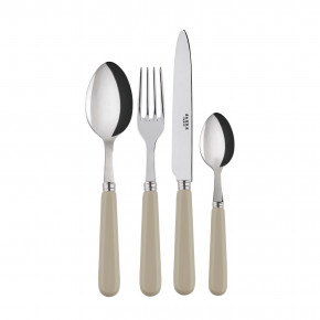 Basic Light Khaki 4-Pc Setting (Dinner Knife, Dinner Fork, Soup Spoon, Teaspoon)