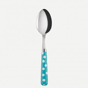 White Dots Turquoise Soup Spoon 8.5"