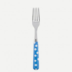 White Dots Light Blue Dinner Fork 8.5"