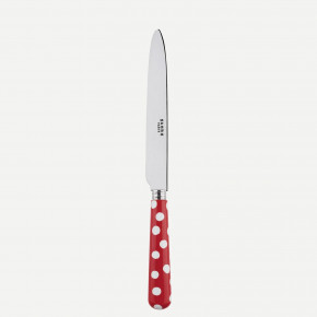 White Dots Red Dinner Knife 9.25"