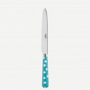 White Dots Turquoise Dinner Knife 9.25"