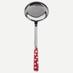 White Dots Red Ladle 10.5"
