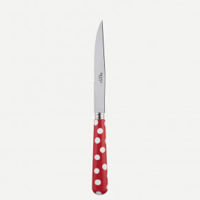White Dots Red Steak Knife 9"