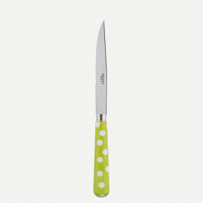 White Dots Lime Steak Knife 9"