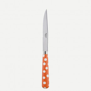 White Dots Orange Steak Knife 9"