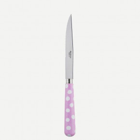 White Dots Pink Steak Knife 9"