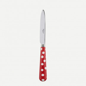 White Dots Red Dessert Knife 8"