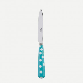 White Dots Turquoise Dessert Knife 8"