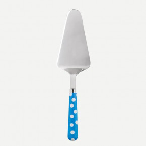 White Dots Light Blue Tart Slicer 10"