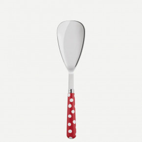White Dots Red Rice Serving Spoon 10"