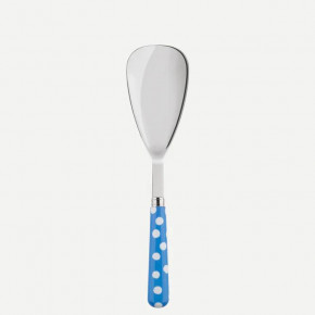 White Dots Light Blue Rice Serving Spoon 10"