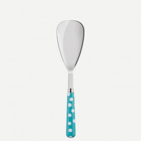 White Dots Turquoise Rice Serving Spoon 10"