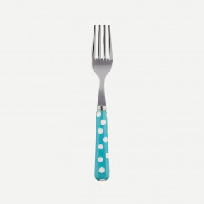 White Dots Turquoise Cake Fork 6.5"