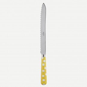 White Dots Yellow Bread Knife 11"