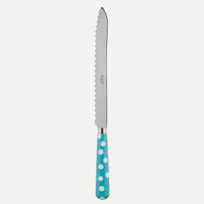 White Dots Turquoise Bread Knife 11"