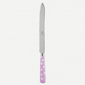 White Dots Pink Bread Knife 11"