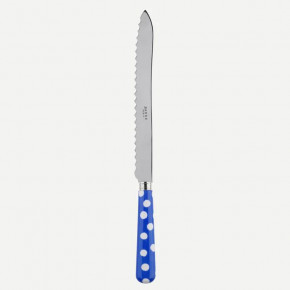 White Dots Lapis Blue Bread Knife 11"