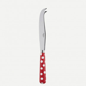 White Dots Red Large Cheese Knife 9.5"