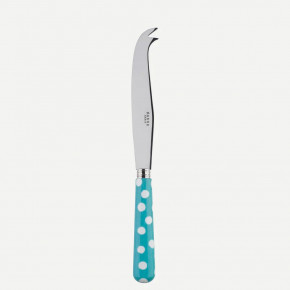 White Dots Turquoise Large Cheese Knife 9.5"