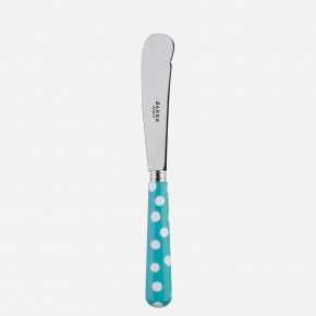 White Dots Turquoise Butter Knife 7.75"
