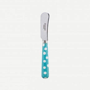 White Dots Turquoise Butter Spreader 5.5"