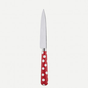 White Dots Red Kitchen Knife 8.25"