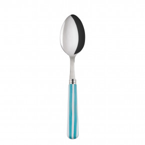 White Stripe Turquoise Soup Spoon 8.5"