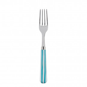 White Stripe Turquoise Dinner Fork 8.5"