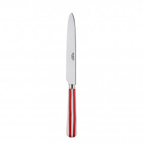 White Stripe Red Dinner Knife 9.25"