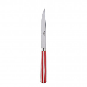 White Stripe Red Steak Knife 9"