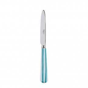 White Stripe Turquoise Dessert Knife 8"