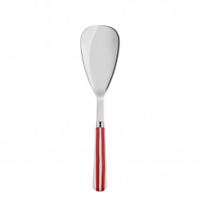 White Stripe Red Rice Serving Spoon 10"