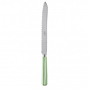 White Stripe Garden Green Bread Knife 11"