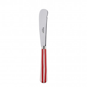 White Stripe Red Butter Knife 7.75"