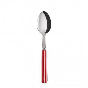 White Stripe Red Demitasse/Espresso Spoon 5.5"