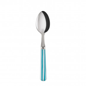 White Stripe Turquoise Demitasse/Espresso Spoon 5.5"