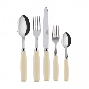 Djembe Ivory 5-Pc Setting (Dinner Knife, Dinner Fork, Soup Spoon, Salad Fork, Teaspoon)