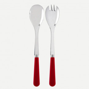 Duo Red Salad Plate Cutlery Set