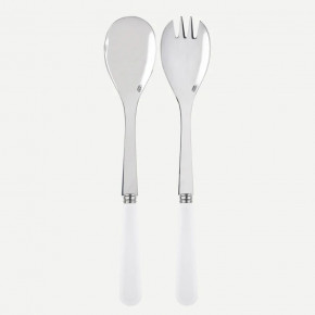 Duo White Salad Plate Cutlery Set