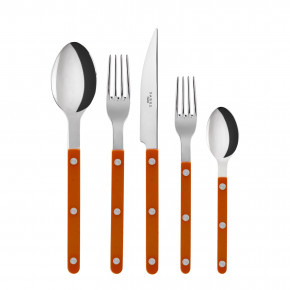 Bistrot Shiny Orange 5-Pc Setting (Dinner Knife, Dinner Fork, Soup Spoon, Salad Fork, Teaspoon)