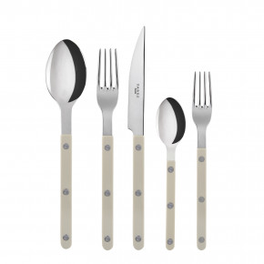 Bistrot Shiny Light Khaki 5-Pc Setting (Dinner Knife, Dinner Fork, Soup Spoon, Salad Fork, Teaspoon)