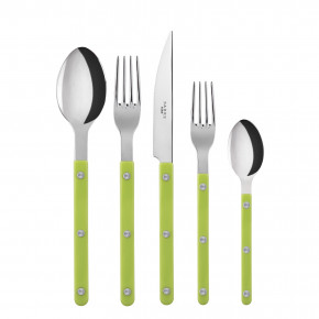 Bistrot Shiny Lime 5-Pc Setting (Dinner Knife, Dinner Fork, Soup Spoon, Salad Fork, Teaspoon)