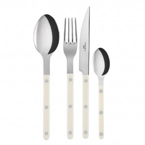 Bistrot Shiny Ivory 4-Pc Setting (Dinner Knife, Dinner Fork, Soup Spoon, Teaspoon)