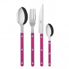 Bistrot Shiny Rasperry 4-Pc Setting (Dinner Knife, Dinner Fork, Soup Spoon, Teaspoon)